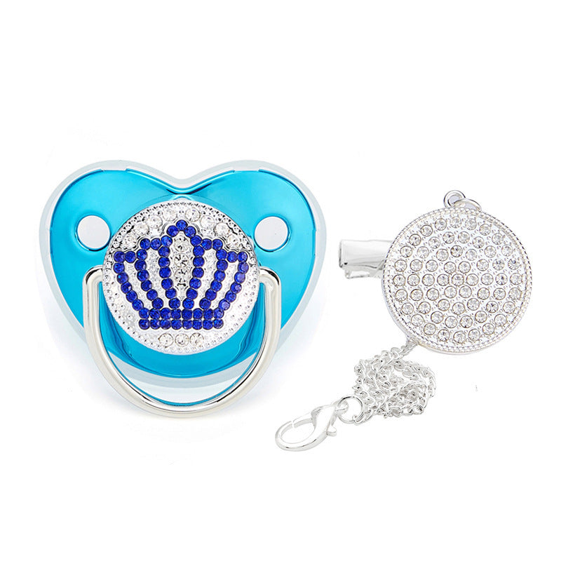 Fashion Silver Diamond Crown Baby Pacifier